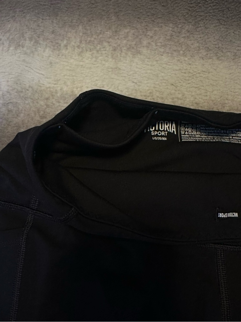 Victoria Sport Knockout High Waist 7/8 Leggings Black Pockets L - Picture 11 of 11